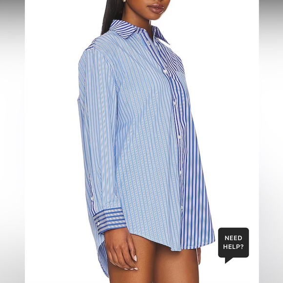 Solid and striped the Oxford tunic in Oxford stripe (azure and French blue) - Picture 4 of 5